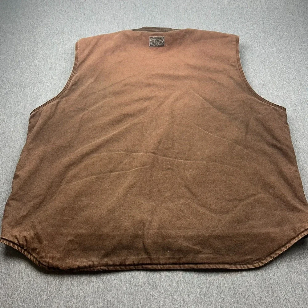 CE Schmidt Full Zip Sherpa Lined Canvas Vest Mens 3XL Brown Outdoor Workwear - Picture 13 of 16